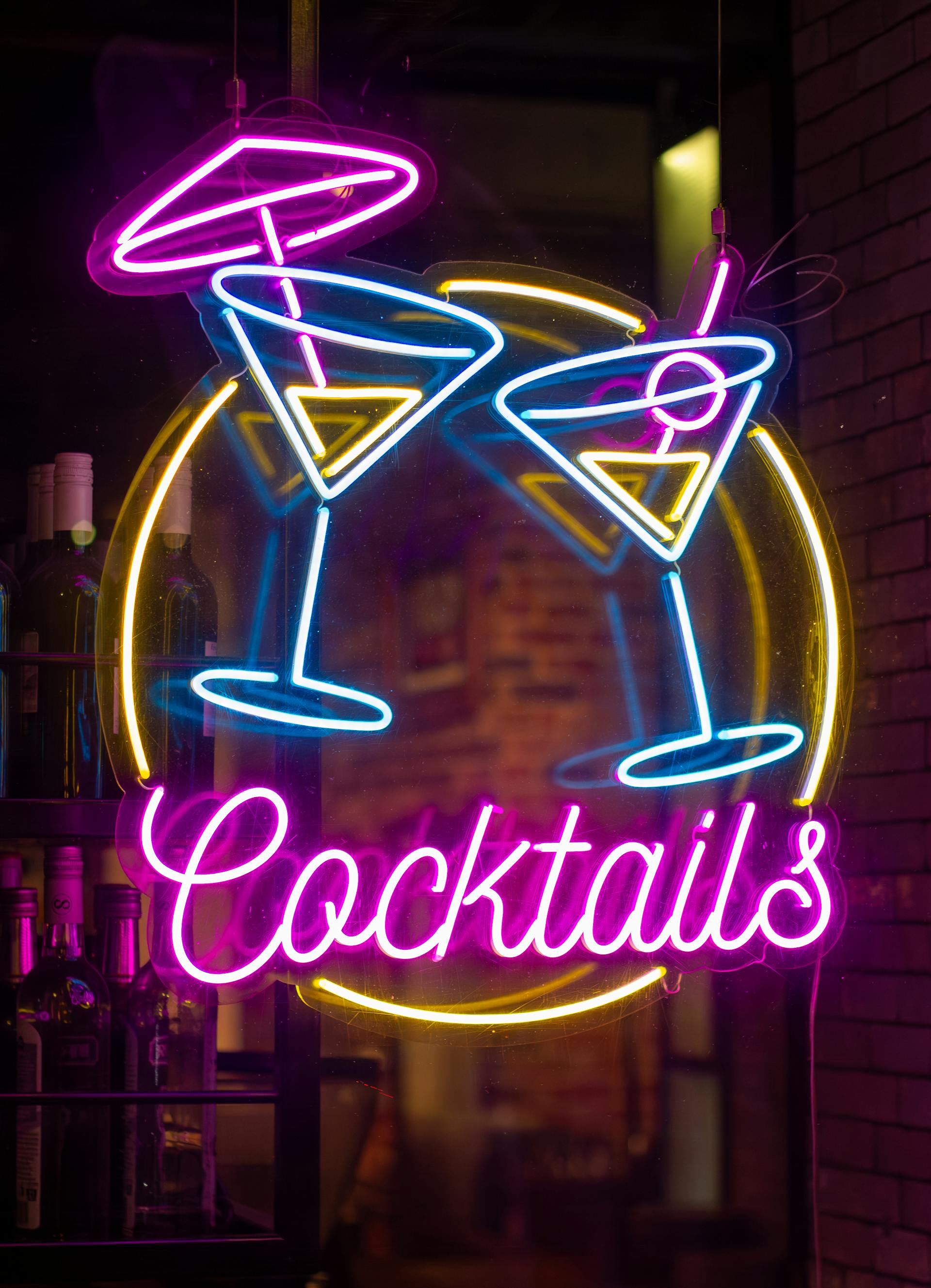 Neon cocktail bar